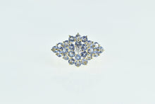 Load image into Gallery viewer, 14K Tanzanite Vintage Diamond Accent Cluster Ring Yellow Gold