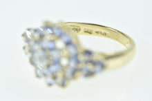 Load image into Gallery viewer, 14K Tanzanite Vintage Diamond Accent Cluster Ring Yellow Gold