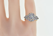 Load image into Gallery viewer, 14K Tanzanite Vintage Diamond Accent Cluster Ring Yellow Gold