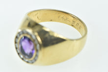 Load image into Gallery viewer, 14K 2.21 Ctw Amethyst Diamond Halo Men&#39;s Ring Yellow Gold