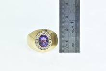 Load image into Gallery viewer, 14K 2.21 Ctw Amethyst Diamond Halo Men&#39;s Ring Yellow Gold