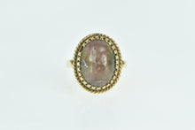 Load image into Gallery viewer, 14K Oval Watermelon Tourmaline Cabochon Ring Yellow Gold