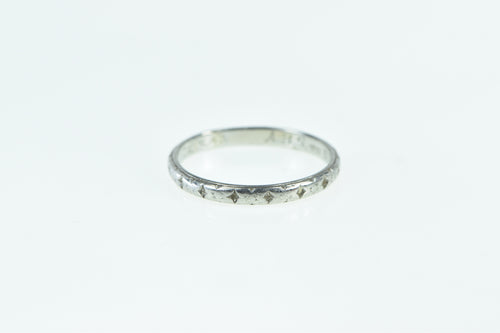 Platinum 1930's 2.4mm Vintage Wedding Band Ring