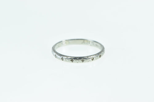 Platinum 1930's 2.4mm Vintage Wedding Band Ring