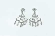 Load image into Gallery viewer, 14K Philip Press Diamond Fringe Tassel Dangle Earrings White Gold