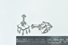 Load image into Gallery viewer, 14K Philip Press Diamond Fringe Tassel Dangle Earrings White Gold