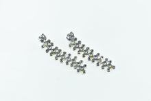 Load image into Gallery viewer, 18K Multi Colored Sapphire Diamond Dangle Earrings White Gold