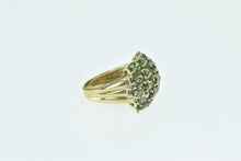 Load image into Gallery viewer, 10K Oval Green Tourmaline Domed Cluster Ring Yellow Gold