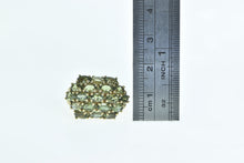 Load image into Gallery viewer, 10K Oval Green Tourmaline Domed Cluster Ring Yellow Gold