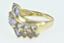 Load image into Gallery viewer, 10K Tanzanite Vintage Wavy Statement Band Ring Yellow Gold