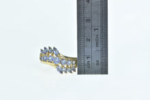 Load image into Gallery viewer, 10K Tanzanite Vintage Wavy Statement Band Ring Yellow Gold