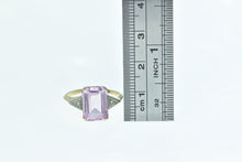 Load image into Gallery viewer, 14K Emerald Cut Pink Topaz Diamond Vintage Ring Yellow Gold