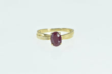 Load image into Gallery viewer, 10K Oval Natural Ruby Grooved Vintage Classic Ring Yellow Gold