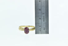 Load image into Gallery viewer, 10K Oval Natural Ruby Grooved Vintage Classic Ring Yellow Gold