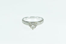 Load image into Gallery viewer, 10K 0.10 Ct Diamond Solitaire Vintage Promise Ring White Gold