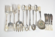 Load image into Gallery viewer, Sterling Silver Vintage Mother of Pearl Dining Set (14 Pieces)