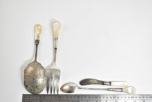 Load image into Gallery viewer, Sterling Silver Vintage Mother of Pearl Dining Set (14 Pieces)