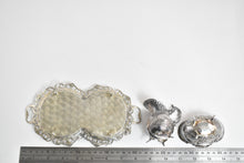 Load image into Gallery viewer, Sterling Silver Three Crowns Cream &amp; Sugar Tray Serving Set (3 pcs.)