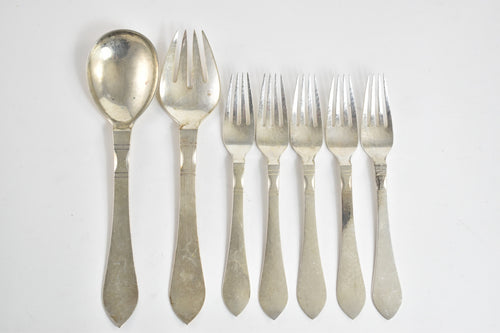 Sterling Silver Georg Jensen Continental Partial Salad Set (7 pcs.)
