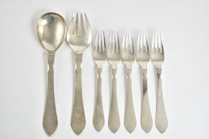 Sterling Silver Georg Jensen Continental Partial Salad Set (7 pcs.)