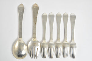 Sterling Silver Georg Jensen Continental Partial Salad Set (7 pcs.)