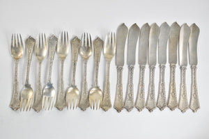 Sterling Silver Tiffany & Co Persian Fish Set (8 full sets, 1 partial)