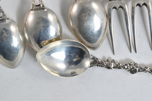 Load image into Gallery viewer, Sterling Silver Lion Statue Hors D&#39;oeuvres Demitasse Spoon Set (8 pcs)