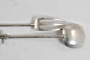 Sterling Silver Erhu Instrument Dessert Spoon & Fork Set (2 pcs)