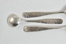 Load image into Gallery viewer, Sterling Silver Monogram H R K Mid Century Salt Spoon Set (3pcs)