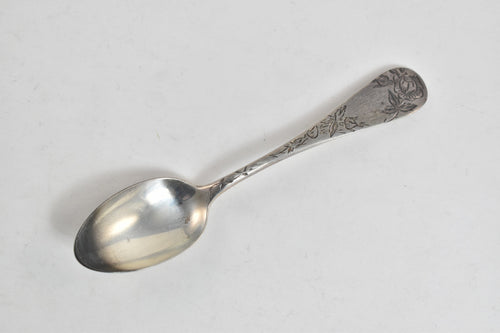 Sterling Silver Benj J. Mayo Engraved Peony Flower Tea Spoon
