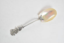 Load image into Gallery viewer, Sterling Silver Mother of Pearl Scalloped Monogram E Decorative Spoon