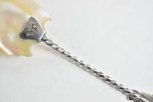 Load image into Gallery viewer, Sterling Silver Mother of Pearl Scalloped Monogram E Decorative Spoon