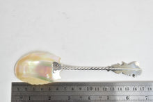 Load image into Gallery viewer, Sterling Silver Mother of Pearl Scalloped Monogram E Decorative Spoon