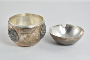 Sterling Silver Thai Pomegranate Engraved Honey Sugar Pot
