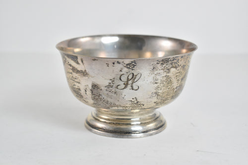 Sterling Silver Cartier Paul Revere Reproduction Footed Bowl H Monogram
