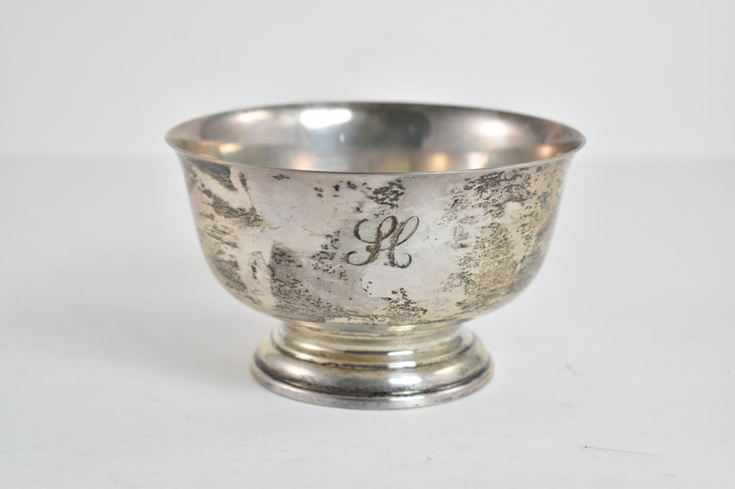Sterling Silver Cartier Paul Revere Reproduction Footed Bowl H Monogram