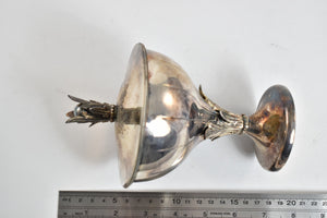 Sterling Silver Hazorfim Leaf Motif Lidded Pedestal Sugar Bowl