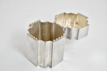 Load image into Gallery viewer, Sterling Silver Handwrought Mid Century Geometric Cotton Ball Vanity Box