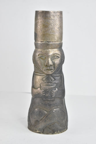 Sterling Silver Peruvian Motif Hand Made Martini Shaker