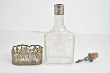 Load image into Gallery viewer, Sterling Silver Ornate Dutch Motif Floral Glass Decanter