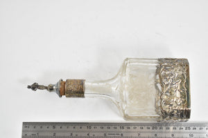 Sterling Silver Ornate Dutch Motif Floral Glass Decanter