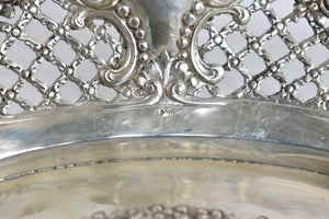 Silver Elaborate Repousse Decorative Filigree Fruit Bowl
