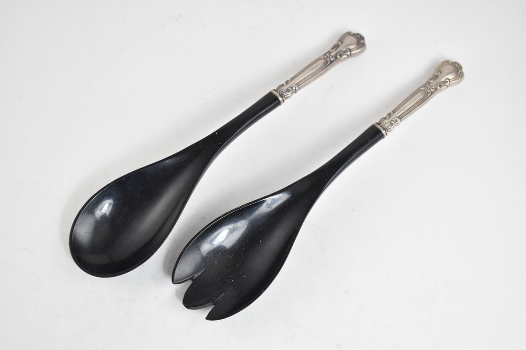 Sterling Silver Gorham Chanitlly Ebony Salad Serving Set (2 pcs)