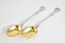 Load image into Gallery viewer, Sterling Silver Tiffany &amp; Co English King Goldwash Solid Salad Set (2 pcs)