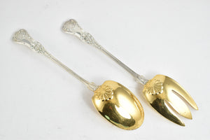 Sterling Silver Tiffany & Co English King Goldwash Solid Salad Set (2 pcs)