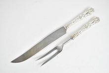 Load image into Gallery viewer, Sterling Silver Tiffany &amp; Co English King Roast Carving Knife &amp; Fork Set
