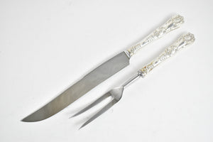 Sterling Silver Tiffany & Co English King Roast Carving Knife & Fork Set
