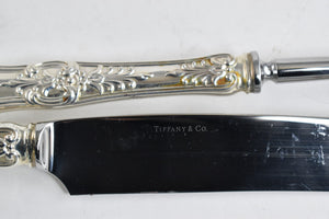 Sterling Silver Tiffany & Co English King Roast Carving Knife & Fork Set
