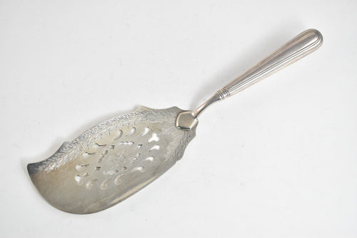 Sterling Silver A E Warner Ornate Monogram Fish Server 13.25