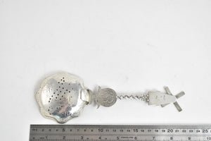 Sterling Silver Elaborate Dutch Village Scene Articulated Wind Mill Spoon